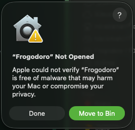 Warning macOS